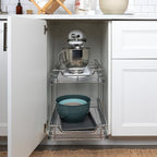 Household Essentials Chrome-Plated Steel Dual-Tier Slide-Out Organizer - Image 2