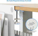 MAXECHO Desk Side Storage, Under Desk Laptop Mount, Table Side Hanging File Organizer, No Drill Clamp On Cable Management Tray, Laptop Holder with Magnetic Pen Holder for Office and Home, Load 22 Lbs - Image 2