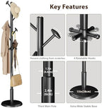 Taitiy Solid Wooden Coat Rack Stand Freestanding Hall Tree with 10 Hooks - Image 4