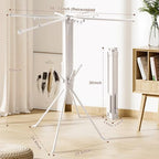 Multi-Functional 4-Leg Clothes Drying Rack, Large Capacity Foldable & Collapsible Laundry Rack, Portable Indoor Outdoor Drying Rack with Sock Clips & 4 Shoe Holders, Space Saving Stand - Image 2