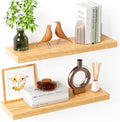 Organic Wavy Edge Floating Shelves,Hidden Brackets,2 Pack 24 in by Unknown