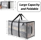 8 Pack Heavy Duty 93L (24.5 Gallon) Stackable Plastic Storage Bins with Lids, Clear Totes – For Home Organization and Storage, Sturdy and Reusable Alternative to Moving Bags - Image 3