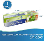 Clear Plastic Cling Wrap for Food, Standard 24" X2000ft - Image 2
