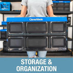 CleverMade Collapsible Storage Bins, 32L 3 Pack, 66 lb Stackable, Ocean - Image 7