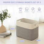 OIAHOMY 2 PACK Tall Storage baskets 42L Blanket Basket Living Room Grey - Image 4
