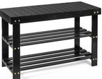 Purawood Bamboo 3 Tier Shoe Rack Bench, Premium Shoe Organizer by PURAWOOD