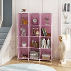 AWTATOS 12 Cube Storage Organizer, Closet Organizers Storage Shelves, Pink - Image 2