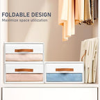 DIMJ Closet Organizers and Storage - Fabric Bins with Drawers for Closet Foldable Clothes Organizers with Clear Window, Stackable Storage Drawers Units for Bedroom, Living Room, 6-Pack, White - Image 6