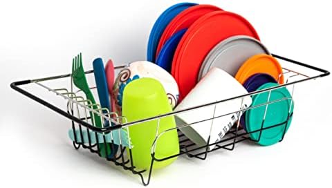 Better Houseware Over The Sink Dish Drying Rack, Space-Saving Stainless Steel Dish drainers for Kitchen Sink, Adjustable Sink Dryer Rack for Dishes by BetterHouseware