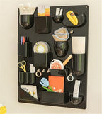 Cute Small Item Wall Storage, Desktop Multi-Grid Storage Board, Creative Wall Decoration, Storage Wall Hanging Suitable for Bedroom, Living Room, Entrance(Black) by SUNHIPPIE