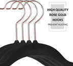 VECELO Premium Velvet Clothes Hangers Suit Heavy Duty (100 Pack)-Non Slip & Space-Saving with 12 Finger Clips & 2Tie Rack Excellent for Men and Women,Black - Image 2