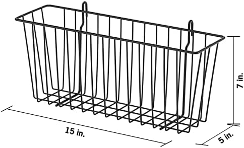 TRINITY 15-Inch Metal Hanging Basket, Black, NSF, 2-Pack - Image 7