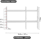 2Pcs Expandable Cabinet Shelf Organizers, 16.5"~27''L, White - Image 2