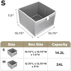Linen Closet Organizers and Storage, Closet Storage Bins Basket Organizer, Foldable Organization Baskets with Mesh Window for Clothes Towels and Toys, 10.75" x 10.75" x 7.5", Gray, 6 pack - Image 2