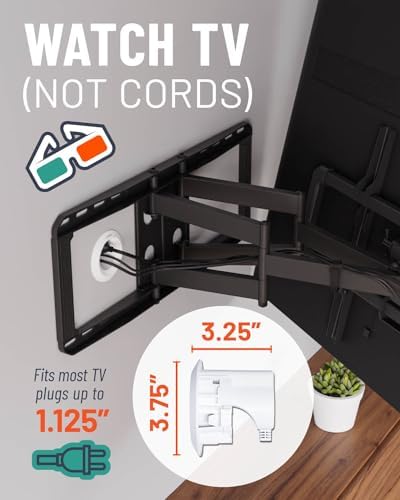 ECHOGEAR in-Wall Cable Management Kit for Power & Low Voltage Cords – Hide TV Wires Behind the Wall – Includes 3.75” Diameter x 3.25” Depth Modules, 6ft Extension Cord, Drywall Hole Saw Attachment - Image 3