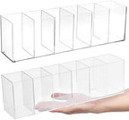 2 Pack Acrylic Pencil Holder 6 Compartments Clear Pen Organizer by Unknown