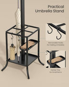 SONGMICS Metal Coat Rack Freestanding, with Umbrella Holderl, 12 Hooks - Image 3