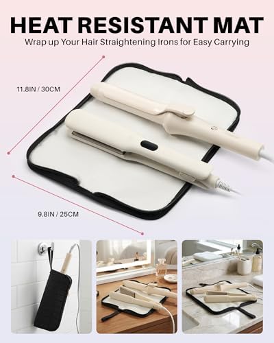 Hair Tools Travel Bag with Heat Resistant Mat, Black - Image 4