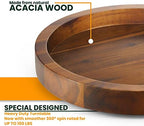 TIDITA 13" Wooden Lazy Susan Organizer for Tabletop 360° Rotation, High Rim - Image 3
