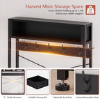 Hall Tree with Bench & 3 Drawers Storage 31.5" Coat Rack Entryway Organizer - Image 5