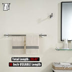 JQK Double Towel Bar Chrome, 20.5 Inch 304 Stainless Steel Thicken 0.8mm Towel Rack Bathroom, Towel Holder Polished Steel Wall Mount, Useable Length 18 Inch 2 Pack, TB100L18-CH-P2 - Image 3