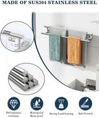 Alise Double Towel Bar,24" Towel Rack for Bathroom Wall Mounted,Chrome - Image 4