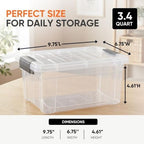 Superio 3.4 Quart Clear Plastic Storage Boxes with Lids, Stackable Organizer Containers, BPA-Free Storage Bins for Home, Office, School & Dorm, 3 Pack - Image 3