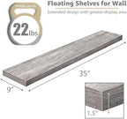 Sorbus Floating Shelves for Wall Storage (35 Inch, 3 Pack, Gray) - Image 3