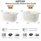 96L Woven Laundry Basket with Handles, Extra Blanket Basket,Yellow - Image 2