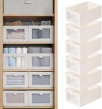 Linen Closet Organizers And Storage, 6 Pack Closet Storage Bins Linen Closet Baskets for Closet Organization Foldable Closet Organizer Bins with Clear Window For Organizing Clothing, Jeans, Shelves by Pradnel