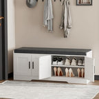 Homleke Shoe Storage Bench, 4 Doors & Thickened Padded Seat Cushion - Image 3