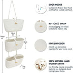 OrganiHaus Over the Door Organizer, Woven Rope Hanging Baskets, 3-Tier - Image 2