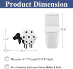 Dog Toilet Tissue Holder,Animal Paper Holders,Decorative Metal Papers Holder,Funny Toilet Animal Storage for Bathrooms,Bathroom Paper Organizer for Extra 8 Rolls Stand & Wall Mounted Art Decor - Image 2