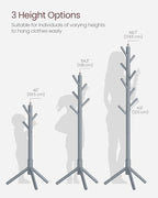 VASAGLE Solid Wood Coat Rack, Free Standing, Tree-Shaped, with 8 Hooks - Image 5
