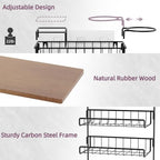 3-Tier Wall Mounted Hair Tool Organizer, Matte Black - Image 3