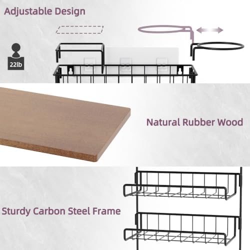 3-Tier Wall Mounted Hair Tool Organizer, Matte Black - Image 3