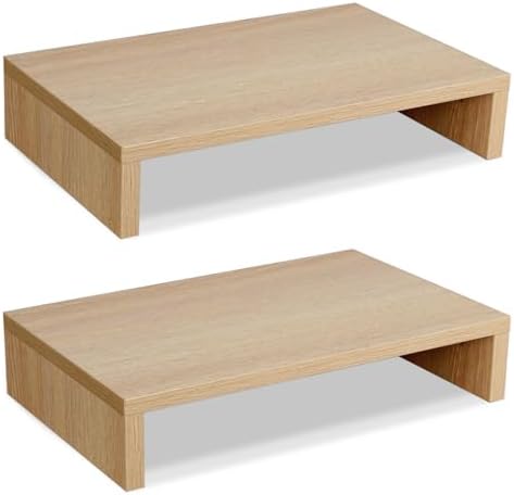 TEAMIX Wood Monitor Stand Riser-2 Packs, Maple by TEAMIX