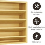 Orimade 4 Tier Spice Rack Organizer for Cabinet, Freestanding Bamboo Seasoning Rack for Countertop, Cupboard, Pantry, Kitchen, 13.18 x 4.13 x 12.2 inches(Spice Jars Not Included) - Image 5