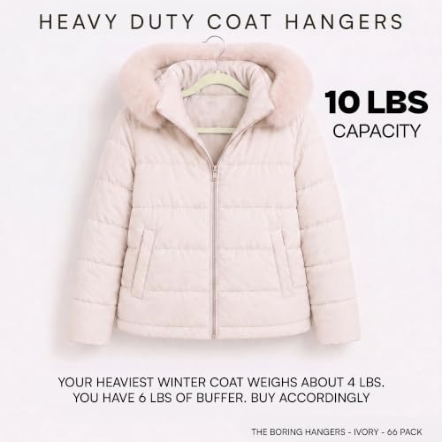66 Pack Ivory Velvet Hangers Non Slip, Felt Hangers - Image 3