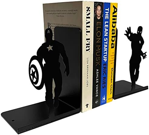 Superhero Bookends | Decorative Bookends for Shelves | Non-Skid Book Holders for Shelves, Table | Unique Home/Office Decor | Heavy Bookends| Metal Book Ends| 7x5.5x4 Inches Each - Image 6
