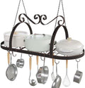 Metal Hanging Pot Rack Ceiling Mount, Vintage Oval Pot and Pan Storage Rack by TICKCACY-EnrichYourLife