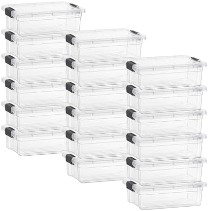 Superio 2.3 Quart Clear Plastic Storage Containers with Lids, Stackable Organizer Bins, BPA-Free Storage Boxes for Home, Office, Dorm & Classroom, 18 Pack by Superio