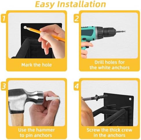 6 Pack Garage Hooks Heavy Duty Steel 10” Garage Storage Hooks Two-Tire Wall Hooks for Organizing Tools Ladders Tires Bikes Garden - Image 6
