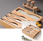 Bambooss Roll Organizer Holder - Ziplock Bag Organizer | Wooden Bag Holde, Wrap Dispenser with Cutter and Labels, Wooden Ziplock Drawer, Food Storage Drawer for Kitchen - Image 3