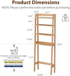Over The Toilet Storage Shelf, 4-Tier Wood Toilet Shelf for Bathroom - Image 2