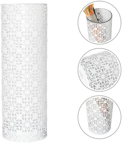 Concepts 8x20 inch Heavy Duty Metal Umbrella Stand - Durable Storage Holder for Umbrellas - Indoor and Outdoor Use - Stylish and Modern Organizer for Entryways. (White Flower Lace) - Image 3