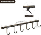 WINCASE Bronze Towel Hooks, Bathroom Rail Hook Rack Wall Mounted, Antique Oil Rubbed Brass Cloth Coat Rack with 6 Hooks Farmhouse - Image 4