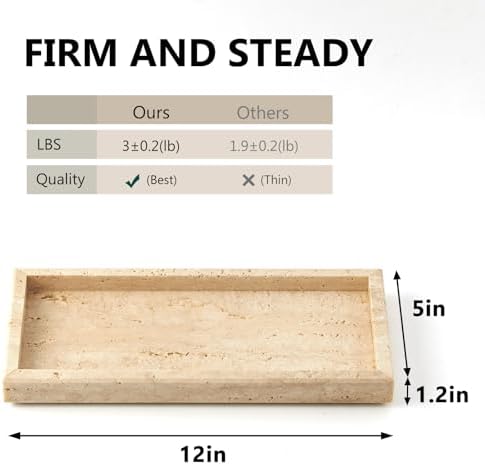 Real Natural Small Travertine Tray for Bathroom, Vanity, Kitchen Counter - Image 2