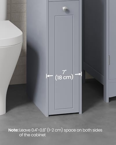 VASAGLE Small Bathroom Storage Cabinet, with Slide Out Drawers，Dove Gray - Image 4