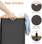 Lifewit 150L Large Laundry Basket with Lid, 2 Removable Bags, Dark Gray - Image 6